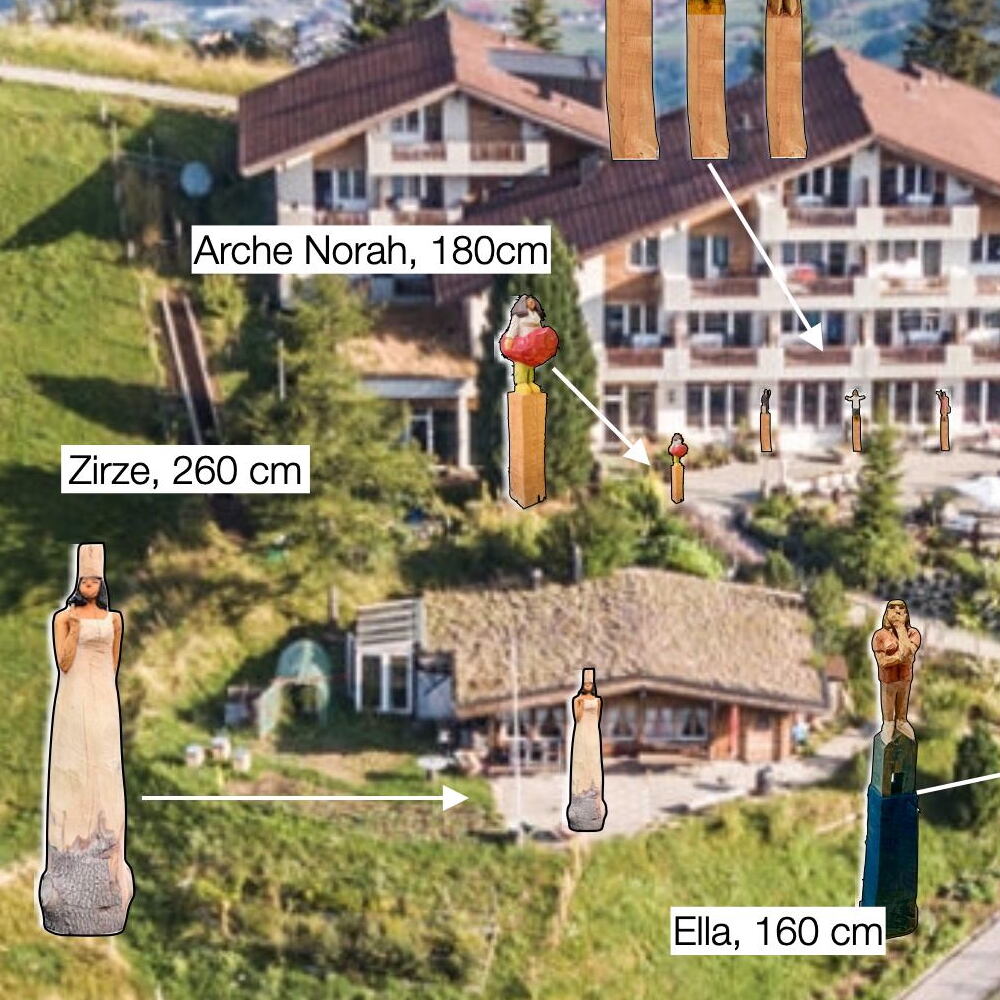 Marcel Bernet holzbildhauer figürlich holzskulptur sculptor figurative wood art rigi staffelhöhe edelweiss hotel gartenhotels